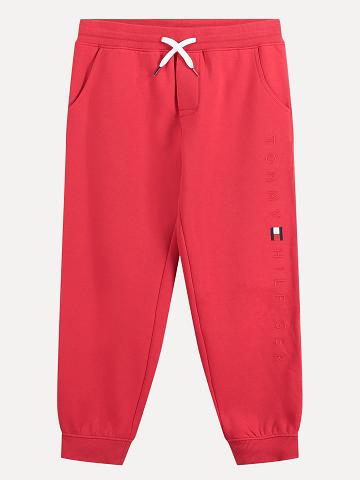 Fiú Tommy Hilfiger Little Logo Melegítő Nadrág Piros | HU 2208QMA